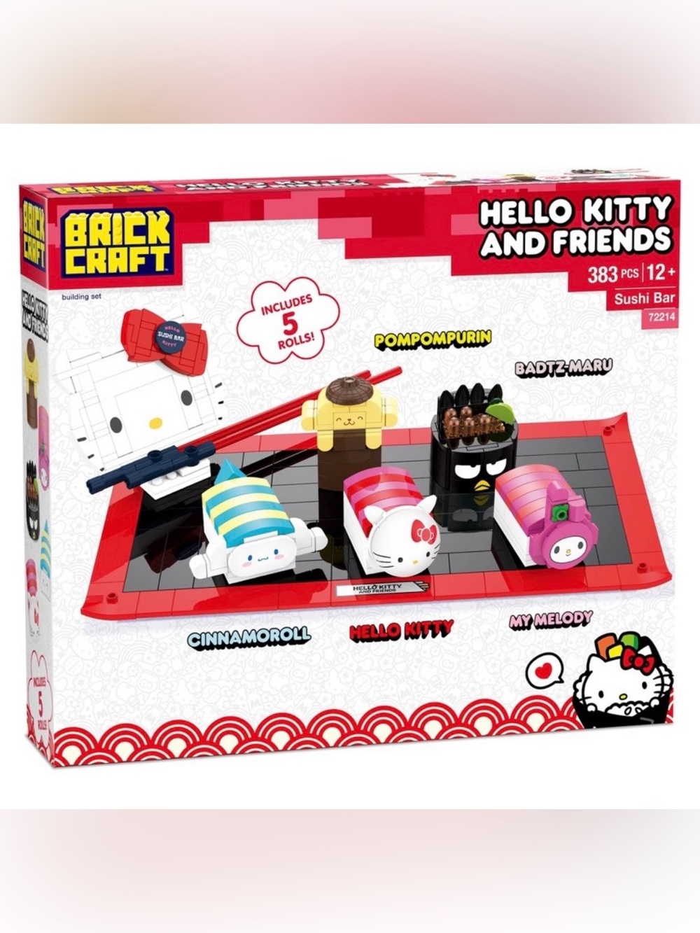 Hello Kitty Sushi Bar Building Set - Pink, Red, Black, White, Blue